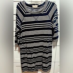 Max Studio Weekend Black Striped Casual Dress D2